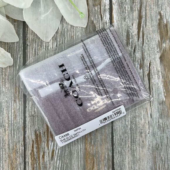 Coach Slim Id Card Case Bow Print Wallet Bag Purse - Picture 7 of 8